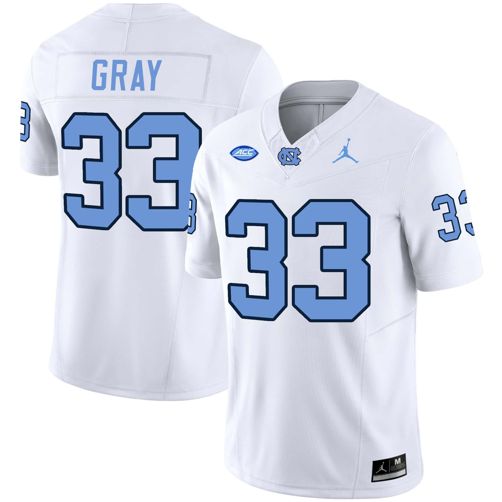 Men North Carolina Tar Heels #33 Gray White 2024 Vapor Limited NCAA Jersey->indianapolis colts->NFL Jersey
